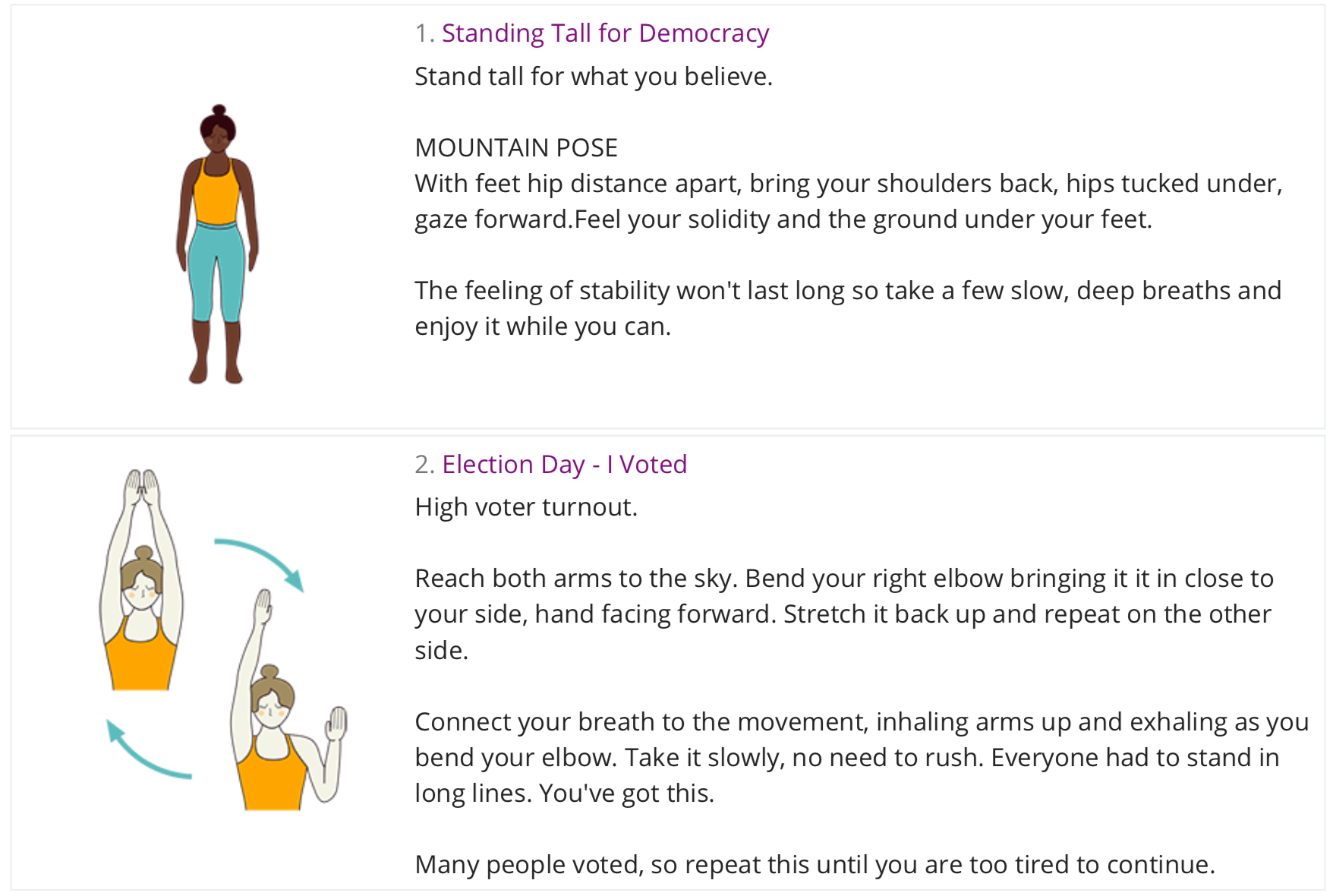 Yoga for Election Uncertainty and Democracy in Action